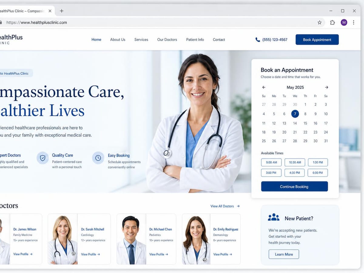 Mockup desain website Klinik & Kesehatan oleh Folkastudio