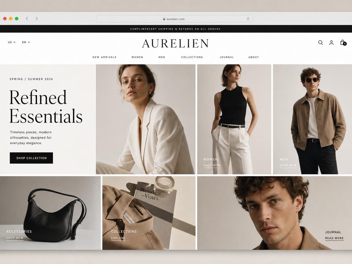 Mockup desain website Toko Online Fashion oleh Folkastudio